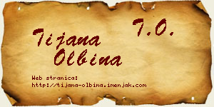 Tijana Olbina vizit kartica